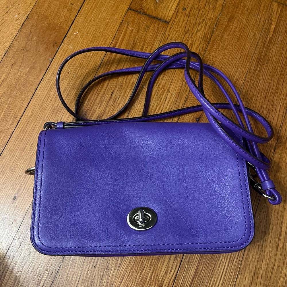 Coach Purple Leather Crossbody Bag